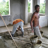 The floors are going in the host couple quarters.