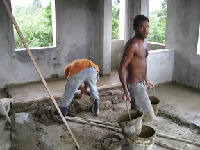 The floors are going in the host couple quarters.