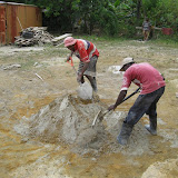 Step 7: Knock down the pile of the mixture