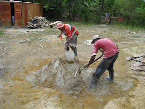 Step 7: Knock down the pile of the mixture
