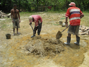 Step 12: Keep mixing with shovel