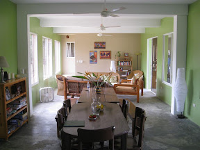 The dining and living rooms.