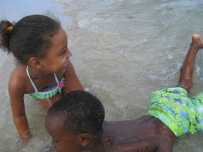 Nayelis and Wilton playing.