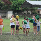 The Austin Stone group and some local girls cheering on the players.