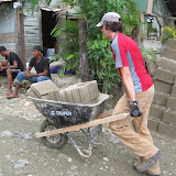 Wheelbarrows made things go a bit quicker. We had three of them.