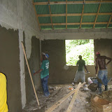 The plaster is going up.
