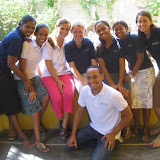 Teaching staff at the end of the day.  Still all smiles somehow.