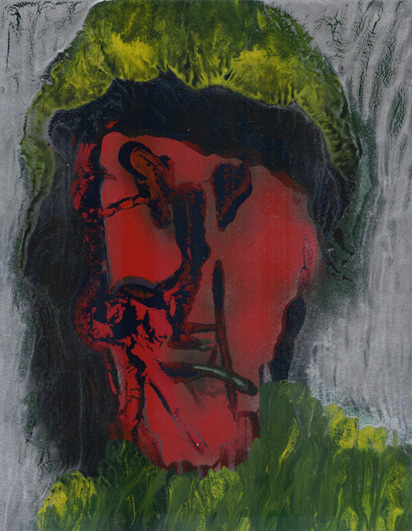 fisherman (1986 ~ 30 x 20 cm ~ alkyd on paper)