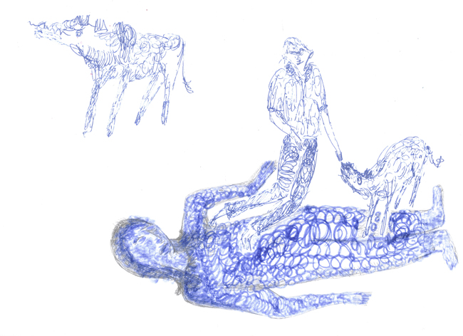 man's best friend, 2006, gemengde techniek op papier