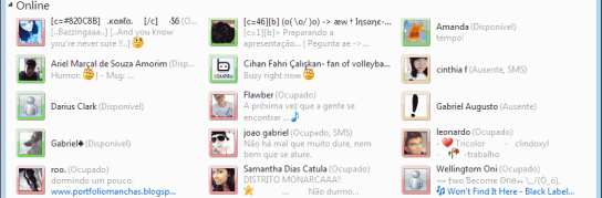 Windows Live Messenger 2011 - Visualização dos amigos Windows Live Messenger 2011 - Visualização dos amigos
