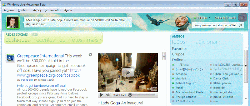 Windows Live Messenger 2011 - Modo completo Windows Live Messenger 2011 - Modo completo