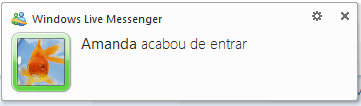 Windows Live Messenger 2011 - Contato entrou Windows Live Messenger 2011 - Contato entrou