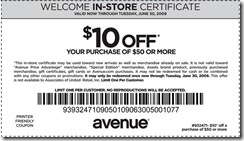 Printable Avenue Coupon
