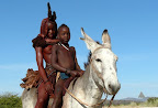 Himba children on a donkey, thats their mode of transport in Kaokoland.