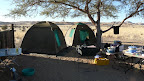 Our camp at Tsondap valley, dunes in the distance.