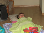 Abby pretending to sleep.