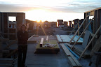 On the second floor, looking out over the garage