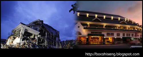 rekaman video cctv hotel ambacang gempa