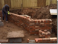 Goodbys new feature garden walling.
