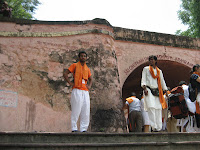 At a ghat (bathing area near river) in Haridwar.