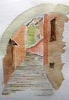 Cartoceto, Italy 5inx7in image Original watercolor on 300g Fabriano Cold Pressed paper
SOLD