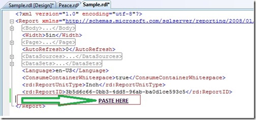 Paste copied code