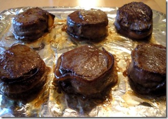 filet mignon on baking sheet