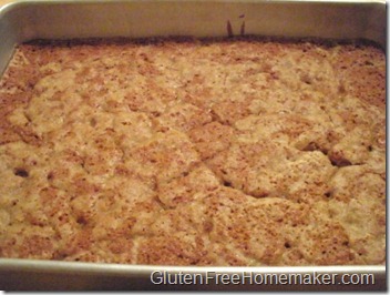 rhubarb coffee cake - baked