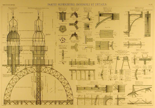 Plano Torre Eiffel Uniones y detalles de la parte superior. Plano Torre Eiffel Uniones y detalles de la parte superior.