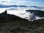 above the clouds.