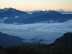 Above the clouds.