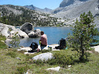 Taking the slow road to Vogelsang. Bernice Lake.