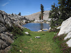 Small lake at the top of the ridge... great swimming spot to cool down on the way to the top of Madera.