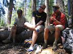 About a mile in and Deano's blisters started bubbling... fortunately our guide, Jeff, had years of experience fixing fubar'ed feet.