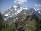 Easy scrambling across the Shuksan arm.