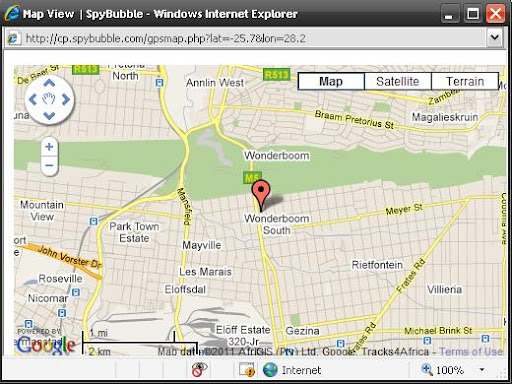 Rastreo por Google Maps Rastreo en modo Mapa