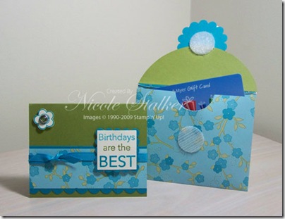 Eastern Blooms Envelope Gift Card Holder open & Card