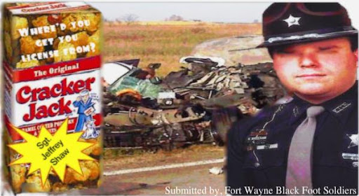 Kosciusko County Crackerjack License FAKE Cop Sgt. Jeffrey Shaw Destroyed by Sacred 1994 GMC truck