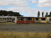 Portable classroom graveyard, outside Kyneton.