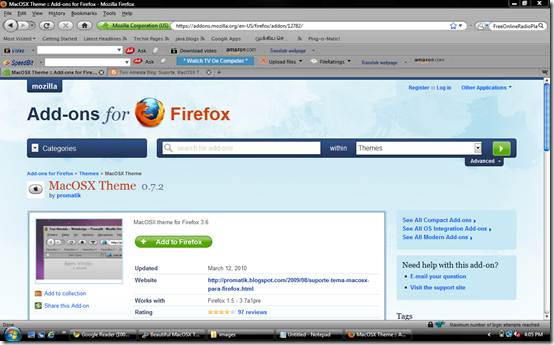 Most Beautiful MacOSX Theme for Your Firefox Browser