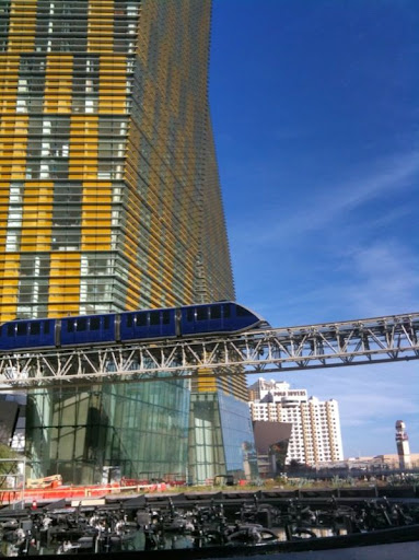 Tram running by City Center