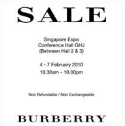Burberry Singapore Expo Sale - Promotion - SGRate Forum ...