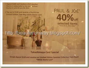 Paul & Joe Promotion at Takashimaya