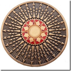 Elements Compass Sun antique gold (back)