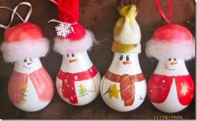 129692_29Nov09_snowmen ladies_lightbulb_ornaments 129692_29Nov09_snowmen ladies_lightbulb_ornaments