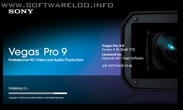 Sony Vegas Pro 9.0b Build 772 + keygen+ patch+ plugin
