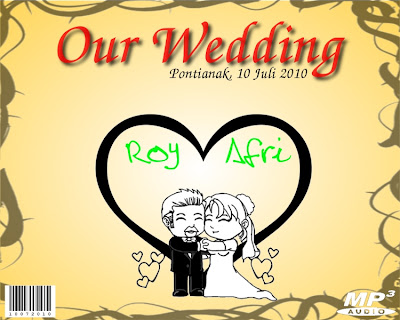 contoh desain cd souvenir pernikahan depan