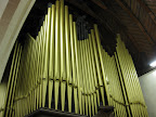 Picture showing the organ pipes... the organ is still used in most Sunday services. Picture showing the organ pipes... the organ is still used in most Sunday services.