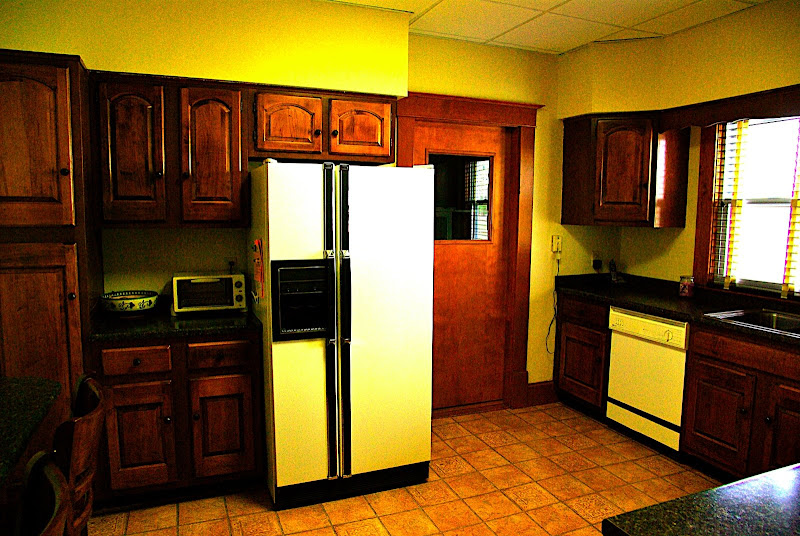The kitchen - it is NOT this yellow!