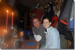 ab and dent in the yurt